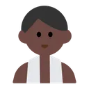 Man in Steamy Room: Dark Skin Tone