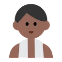 Man in Steamy Room: Medium-Dark Skin Tone