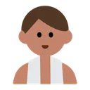 Man in Steamy Room: Medium Skin Tone
