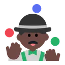 Man Juggling: Dark Skin Tone