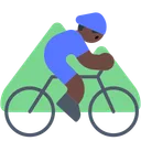 Man Mountain Biking: Dark Skin Tone