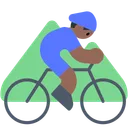 Man Mountain Biking: Medium-Dark Skin Tone