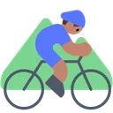 Man Mountain Biking: Medium Skin Tone