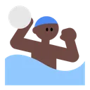 Man Playing Water Polo: Dark Skin Tone