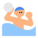 Man Playing Water Polo: Medium-Light Skin Tone
