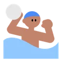 Man Playing Water Polo: Medium Skin Tone