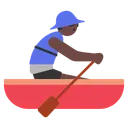 Man Rowing Boat: Dark Skin Tone