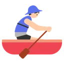 Man Rowing Boat: Light Skin Tone