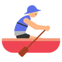 Man Rowing Boat: Medium-Light Skin Tone
