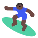 Man Surfing: Dark Skin Tone