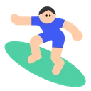 Man Surfing: Light Skin Tone