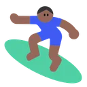 Man Surfing: Medium-Dark Skin Tone