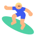 Man Surfing: Medium-Light Skin Tone