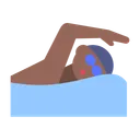 Man Swimming: Medium-Dark Skin Tone