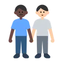 Men Holding Hands: Dark Skin Tone, Light Skin Tone