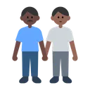 Men Holding Hands: Dark Skin Tone, Medium-Dark Skin Tone