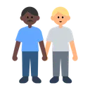 Men Holding Hands: Dark Skin Tone, Medium-Light Skin Tone