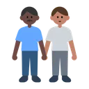 Men Holding Hands: Dark Skin Tone, Medium Skin Tone