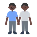 Men Holding Hands: Dark Skin Tone