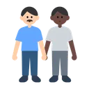 Men Holding Hands: Light Skin Tone, Dark Skin Tone