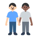 Men Holding Hands: Light Skin Tone, Medium-Dark Skin Tone
