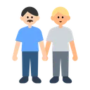 Men Holding Hands: Light Skin Tone, Medium-Light Skin Tone
