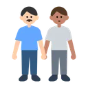 Men Holding Hands: Light Skin Tone, Medium Skin Tone
