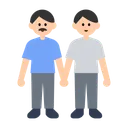 Men Holding Hands: Light Skin Tone