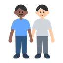 Men Holding Hands: Medium-Dark Skin Tone, Light Skin Tone