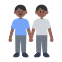 Men Holding Hands: Medium-Dark Skin Tone