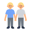 Men Holding Hands: Medium-Light Skin Tone