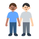Men Holding Hands: Medium Skin Tone, Light Skin Tone