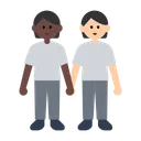 People Holding Hands: Dark Skin Tone, Light Skin Tone