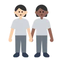 People Holding Hands: Light Skin Tone, Medium-Dark Skin Tone