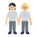 People Holding Hands: Light Skin Tone, Medium-Light Skin Tone