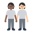 People Holding Hands: Medium-Dark Skin Tone, Light Skin Tone