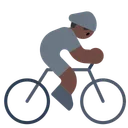 Person Biking: Dark Skin Tone