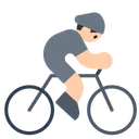 Person Biking: Light Skin Tone