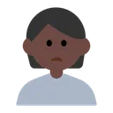 얼굴을 찡그리는 사람: 어두운 피부 톤