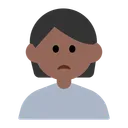 얼굴을 찡그리는 사람: 중간 정도의 어두운 피부 톤