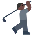Person Golfing: Dark Skin Tone