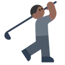 Person Golfing: Medium-Dark Skin Tone