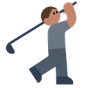 Person Golfing: Medium Skin Tone