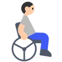 Person in Manual Wheelchair: Light Skin Tone