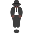 Person in Suit Levitating: Dark Skin Tone