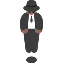 Person in Suit Levitating: Medium-Dark Skin Tone