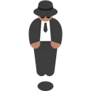 Person in Suit Levitating: Medium Skin Tone