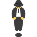 Man in Business Suit Levitating
