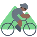Person Mountain Biking: Medium-Dark Skin Tone