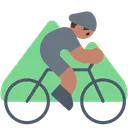 Person Mountain Biking: Medium Skin Tone